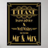 Art Deco Gatsby "Bitte verlass Rat" Drucken Poster (Vorne)