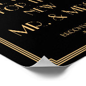 Art Deco Gatsby Black Guestbook Signieren 8x10 Poster (Ecke)