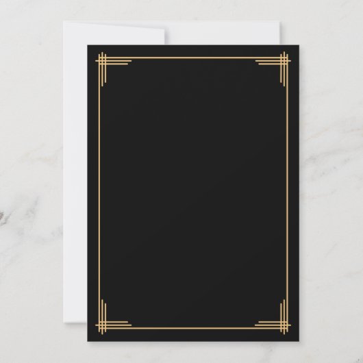 Art Deco Gatsby Black Save the Date Cards Einladung (Rückseite)