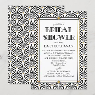 Art Deco Gatsby-Brautparty-Einladung Einladung