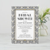 Art Deco Gatsby Bridal Dusche Einladung (Stehend Vorderseite)