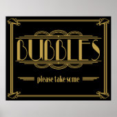 Art Deco Gatsby Bubbles Bitte nehmen Sie sich ein  Poster (Vorne)
