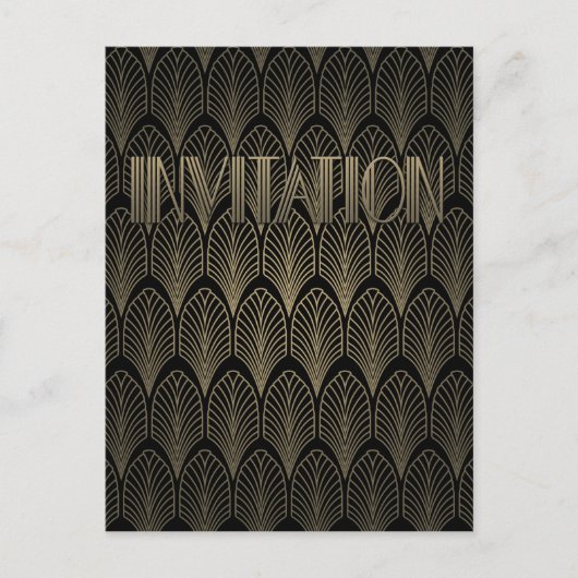 Art Deco Gatsby Einladung (Vorderseite)