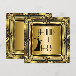 ART DECO GATSBY FABELHAFT 50 50. Geburtstag Retro  Einladung