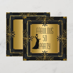 ART DECO Gatsby Fabelhafte 50 50. Geburtstagsfeier Einladung