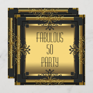 ART DECO Gatsby Fabulous 50 50. Geburtstagsparty Einladung