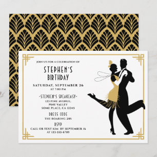 Art Deco/Gatsby/Geburtstagsfeier im Stil der wilde Einladung