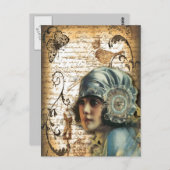 Art Deco Gatsby Girl Parco Civico-Ciani Postkarte (Vorne/Hinten)