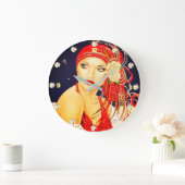Art Deco Gatsby Girl Wall Clock der 1920er Jahre Große Wanduhr (Zuhause)