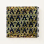 Art Deco Gatsby Glamour Geometrisches Mustermonogr Notizbuch (Rückseite)