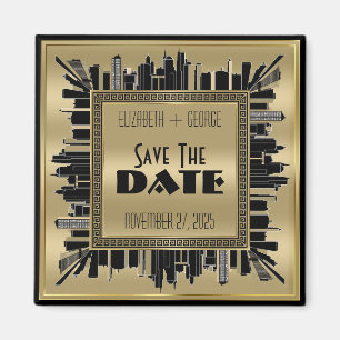 Art Deco Gatsby Glamour Gold Schwarz Magnet