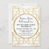 Art-Deco-Gatsby-Gold-20er-Jahre-Hochzeitsveranstal Einladung (Vorderseite)