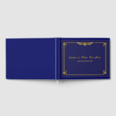 Art Deco Gatsby Gold und Navy Blue Gästebuch (Voll)