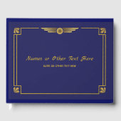 Art Deco Gatsby Gold und Navy Blue Gästebuch (Vorderseite)