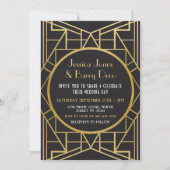 Art Deco Gatsby Great 20s Wedding Invite 1920 Einladung (Vorderseite)