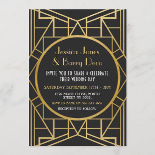 Art Deco Gatsby Great 20s Wedding Invite 1920 Einladung