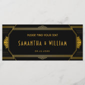 Art Deco Gatsby Hochzeitskarte Programm (Rückseite)