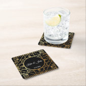 Art Deco Gatsby Inspirred Coasters for Wedding Rechteckiger Pappuntersetzer (Vor Ort)