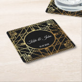 Art Deco Gatsby Inspirred Coasters for Wedding Rechteckiger Pappuntersetzer (angewinkelt)
