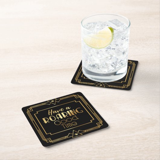 Art Deco Gatsby Inspirred Coasters for Wedding Rechteckiger Pappuntersetzer (Vor Ort)