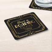 Art Deco Gatsby Inspirred Coasters for Wedding Rechteckiger Pappuntersetzer (angewinkelt)