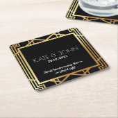 Art Deco Gatsby Inspirred Coasters for Wedding Rechteckiger Pappuntersetzer (angewinkelt)