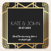Art Deco Gatsby Inspirred Coasters for Wedding Rechteckiger Pappuntersetzer (Vorderseite)
