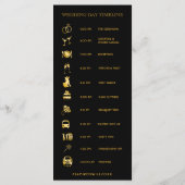 Art Deco Gatsby Modern Wedding Timeline Programm (Rückseite)