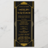 Art Deco Gatsby Modern Wedding Timeline Programm (Vorderseite)