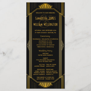 Art Deco Gatsby Modern Wedding Timeline Programm
