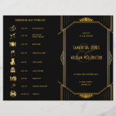 Art Deco Gatsby Moderne gedeckte Hochzeitzeitzeits (Vorderseite)