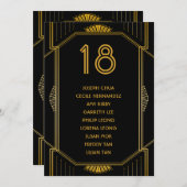 Art Deco Gatsby Moderne Hochzeitssitzkarte Programm (Vorne/Hinten)