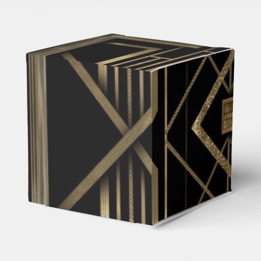 Art Deco Gatsby Monogram Design Gevor Boxen Geschenkschachtel (Rückseite)