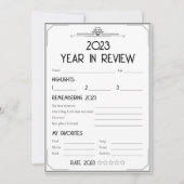 Art Deco Gatsby New Year Party Year of Review Card (Vorderseite)