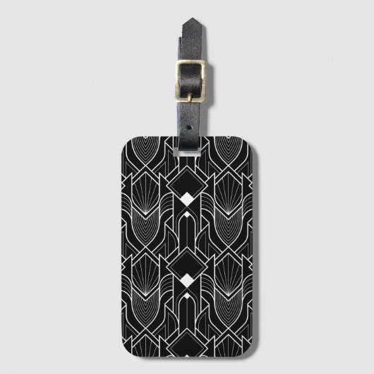 Art Deco Gatsby Pattern Gepäckanhänger (Vorderseite Vertikal)