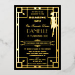 Art Deco Gatsby Roaring 20s 30th Birthday Real Folieneinladung<br><div class="desc">Personalisieren Sie diese luxuriöse Vintage Kunst Deko Great Gatsby Roaring 20s Thema 30. Geburtstag Party reale Folie Einladung einfach und schnell, einfach drücken Sie die Edit Using Design Tool Taste, um den Stil und die Platzierung des Textes weiter zu ordnen und zu formatieren. Alle Texte können bearbeitet werden. Mit einem...</div>