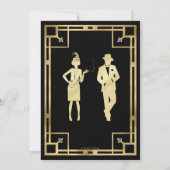 Art Deco Gatsby Roaring 20s Murder Mystery Party Einladung (Rückseite)