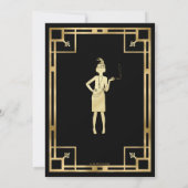 Art Deco Gatsby Roaring 20s Murder Mystery Party Einladung (Rückseite)