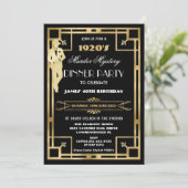 Art Deco Gatsby Roaring 20s Murder Mystery Party Einladung (Stehend Vorderseite)