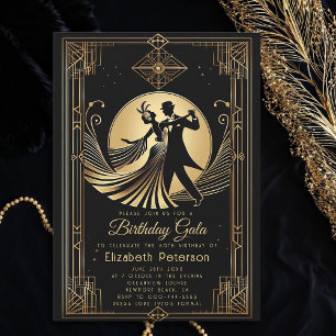 Art Deco Gatsby Roaring 20's Verbot Geburtstag Einladung