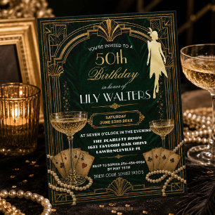 Art Deco Gatsby Roaring Twenties Geburtstag JEDES Einladung