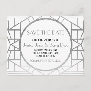 Art-Deco-Gatsby-Save the Date der 1920er Jahre - E Save The Date