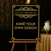 Art Deco Gatsby Schwarz-Gold-Zeichen der 1920er Ja Poster