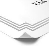 Art Deco Gatsby Silver Wedding Reception Zeichen Poster (Ecke)