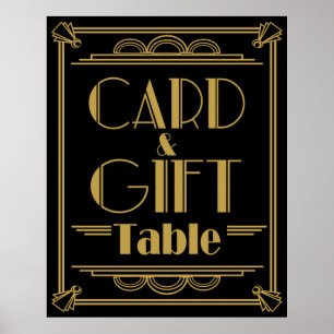 Art Deco Gatsby Stil Geschenk- und Karten-Tisch Ho Poster