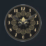 Art Deco Gatsby Style Wallclock Runde Wanduhr<br><div class="desc">Erzählen Sie die Zeit mit dieser trendigen Deko-Wanduhr.</div>