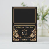 Art Deco Gatsby Style Wedding Escort Platzkarten (Stehend Vorderseite)