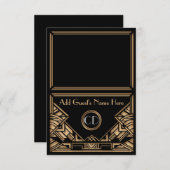 Art Deco Gatsby Style Wedding Escort Platzkarten (Vorne/Hinten)
