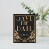 Art Deco Gatsby Style Wedding Save the Date (Stehend Vorderseite)