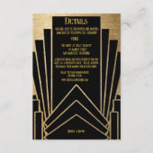Art Deco Gatsby Wedding Begleitkarte (Vorderseite)